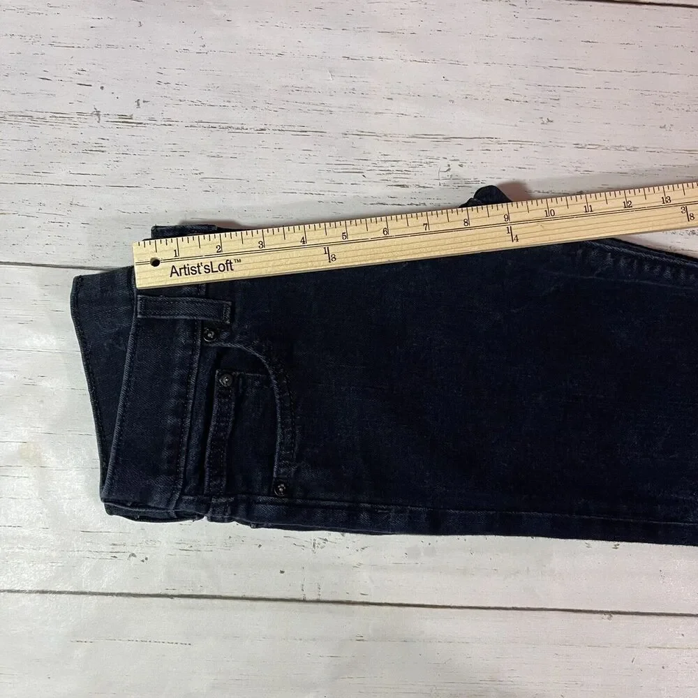 Quiksilver Jeans Womens Size 26 Black Straight Low Rise Dark Wash Denim